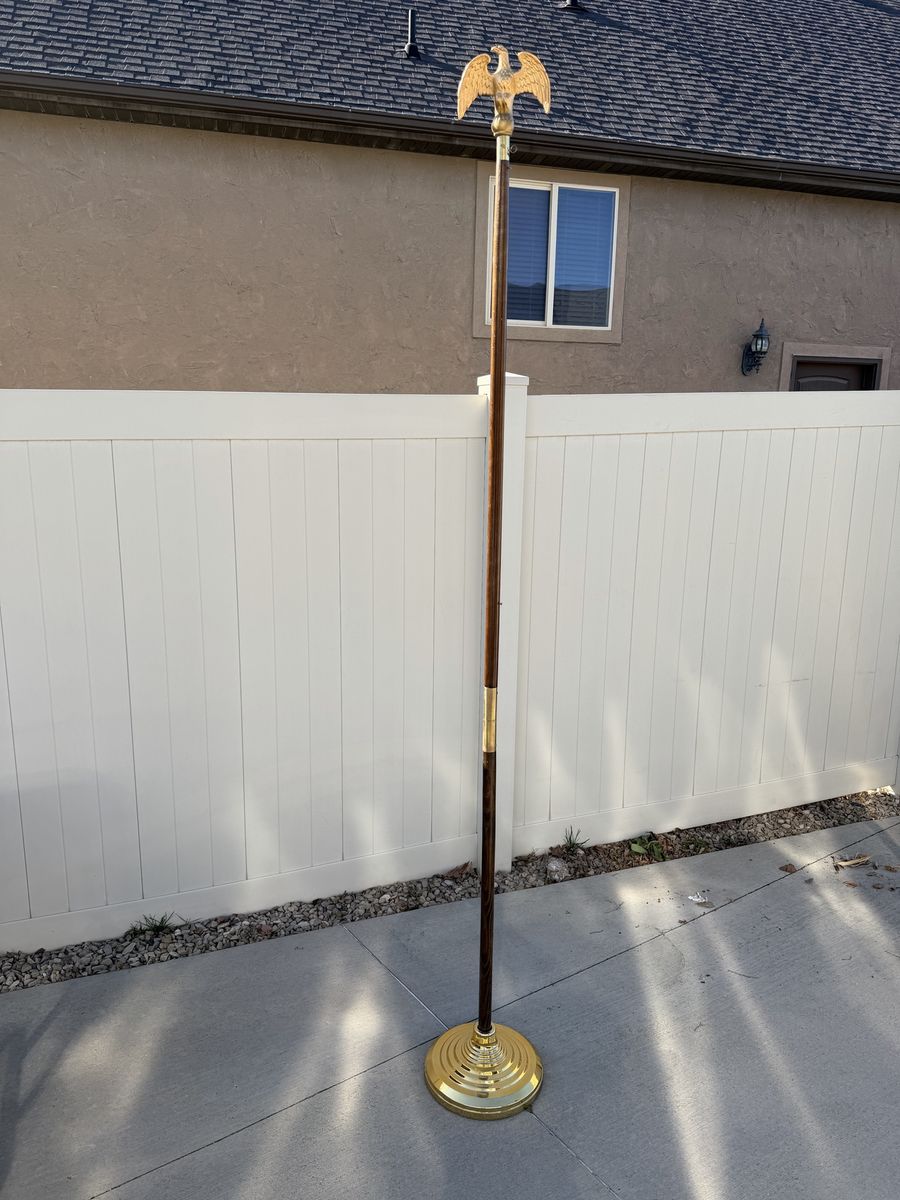 Wood Flag Pole And Base