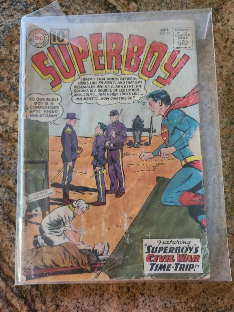 Superboy #91 DC Comics September 1961 - Civil War Time-Trip Vintage Comic Book