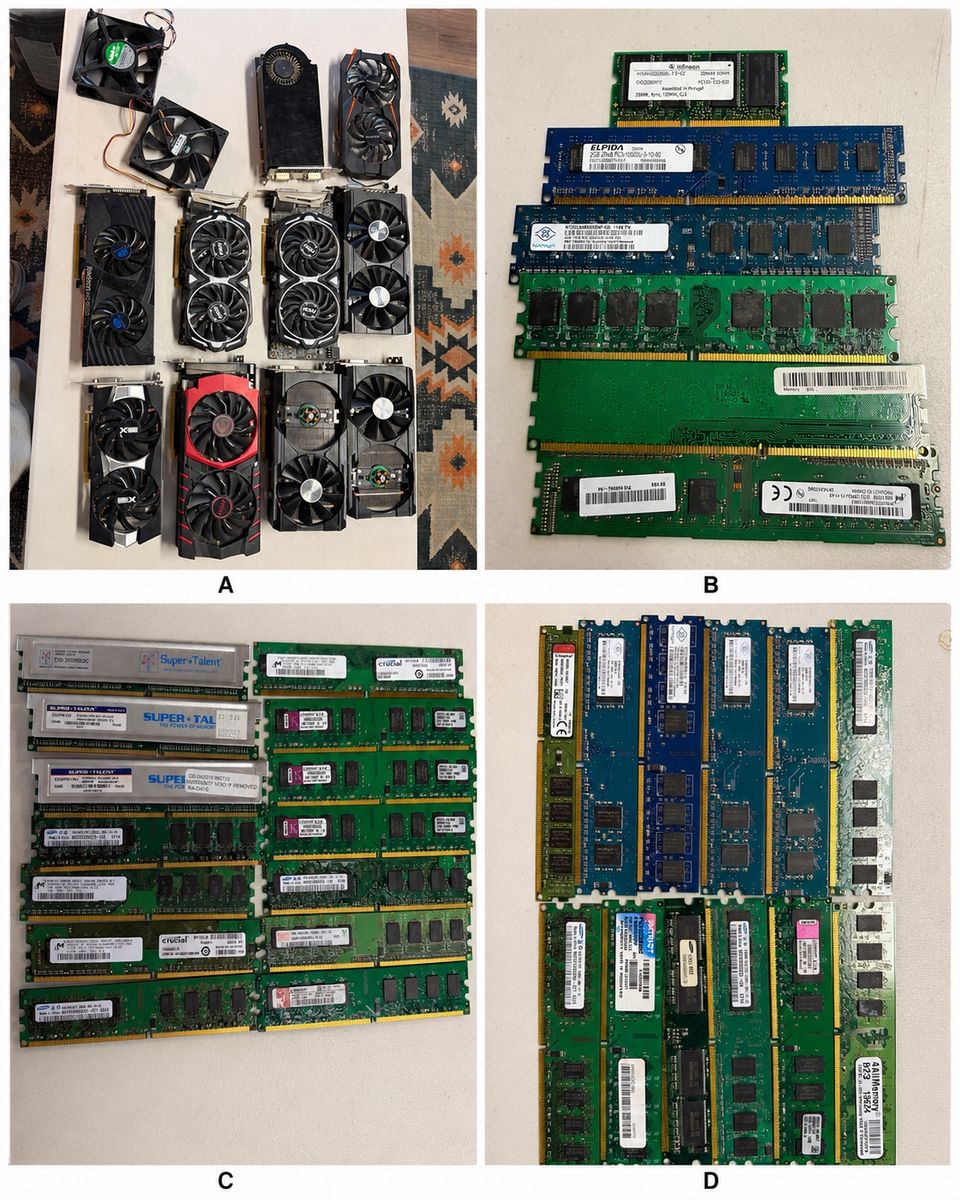 Computer Parts Bundle – GPUs, RAM, Motherboards, Mining Rig & Power Supplies