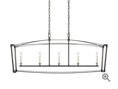 5 light candle style chandelier 49"