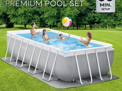 Brand New INTEX Prism Frame 16' x 8' x 42\" Above Ground Swimming Pool Set