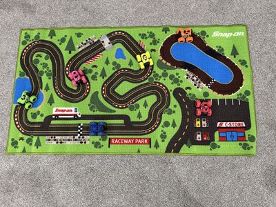 Snap-on Raceway Park Play Mat - Large Green Truck & Car Activity Rug
