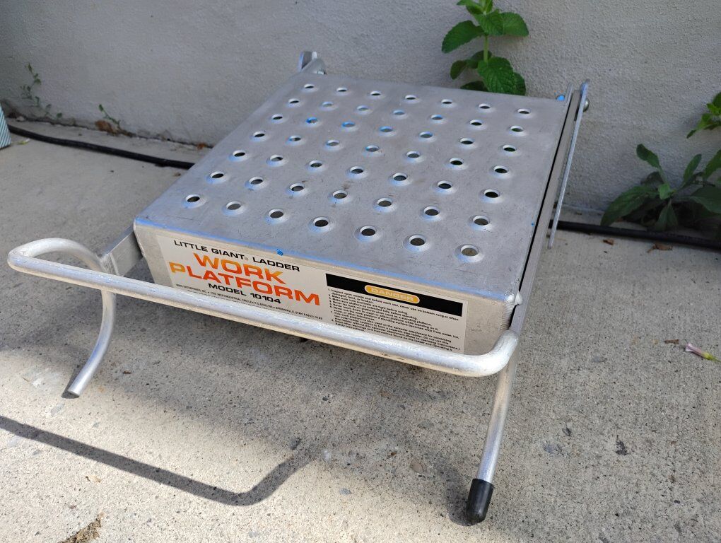 Metal Work Platform Single Step Ladder Accessory Aluminum 17.5" x 11"