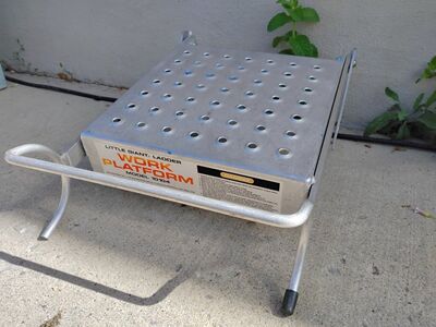 Metal Work Platform Single Step Ladder Accessory Aluminum 17.5" x 11"