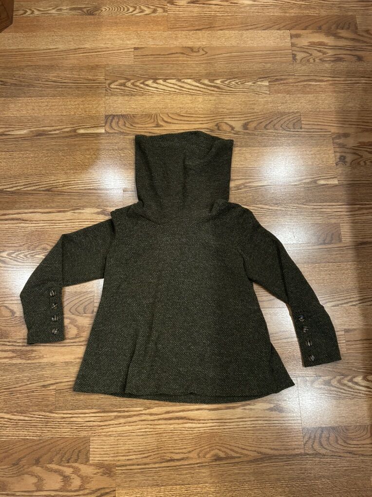 Retrology Olive Green Cowl Neck Sweater Knit M