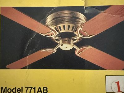 52" Low Profile Ceiling Fan - Antique Brass - Model 771AB New in Box