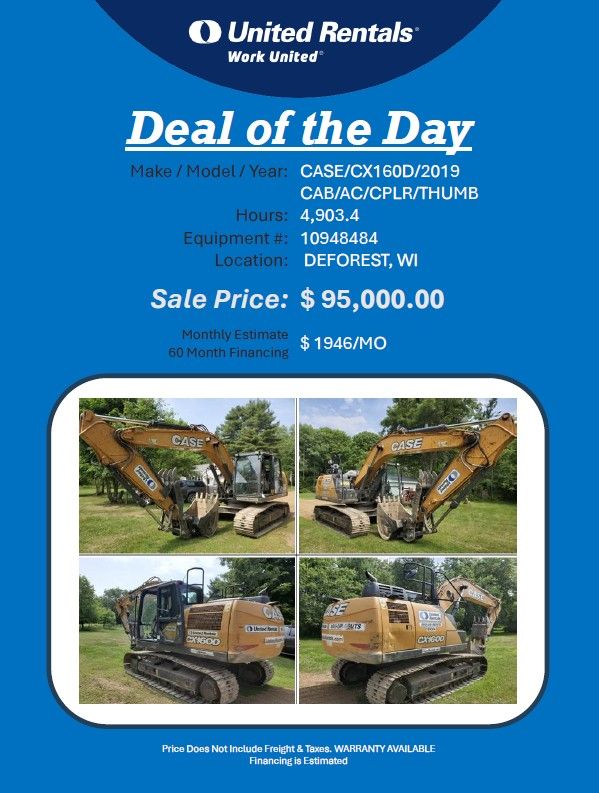 Excavator CX160D Case 4983 hrs w thumb 2019 in Defrost WI