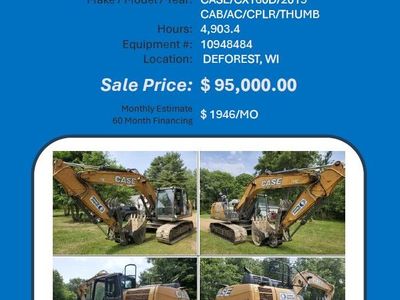 Excavator CX160D Case 4983 hrs w thumb 2019 in Defrost WI