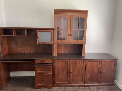 Lightly Used office desk and storage cabinets