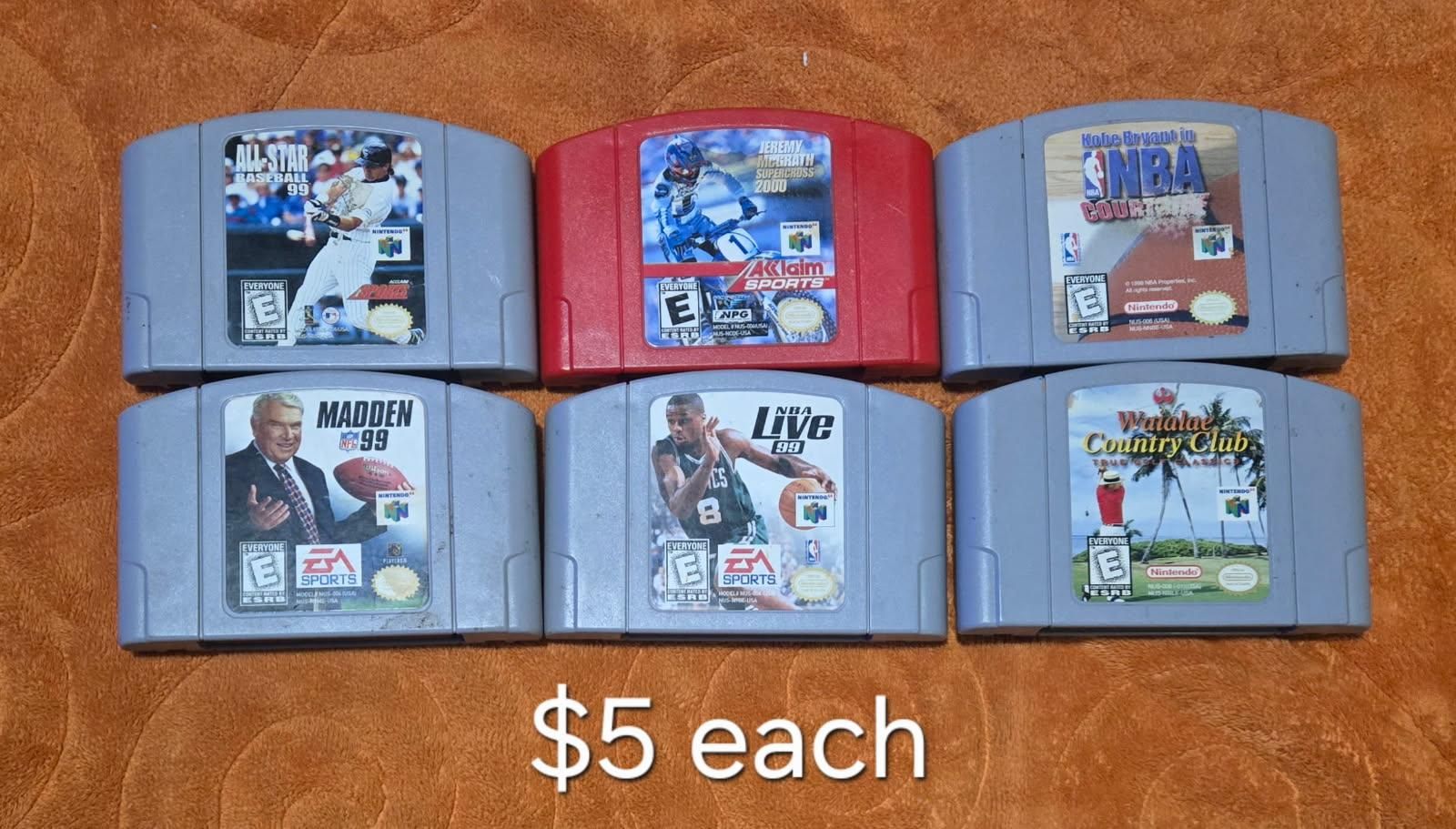 Nintendo n64 games $5 each including Kobe Bryant in Nba Courtside! trades considered!