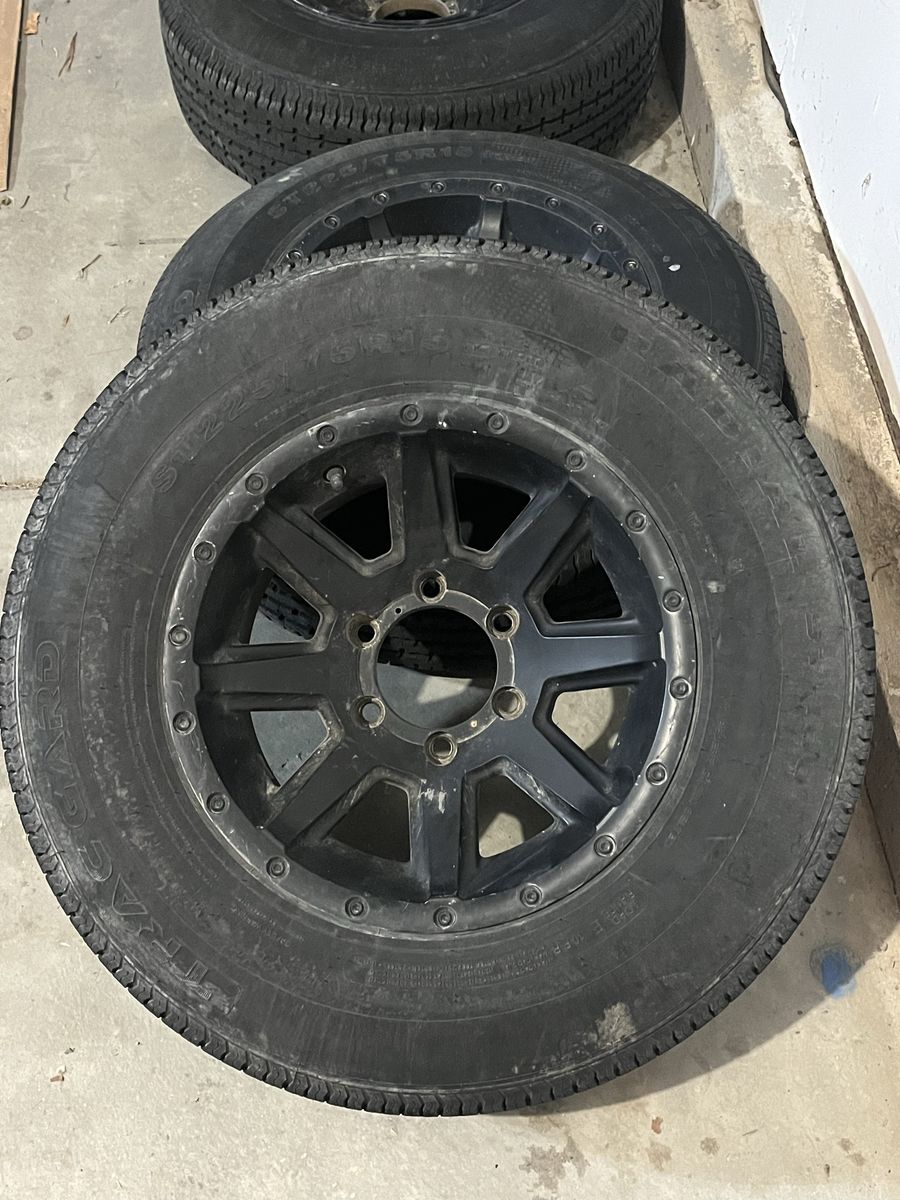 4 Trailer tires with rims for sale