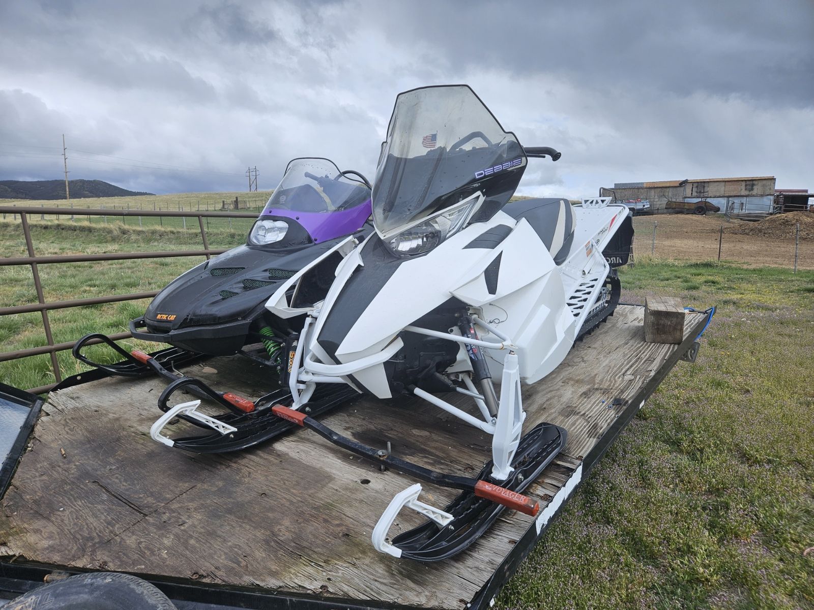 Two 2-Stroke Sleds & a Trailer