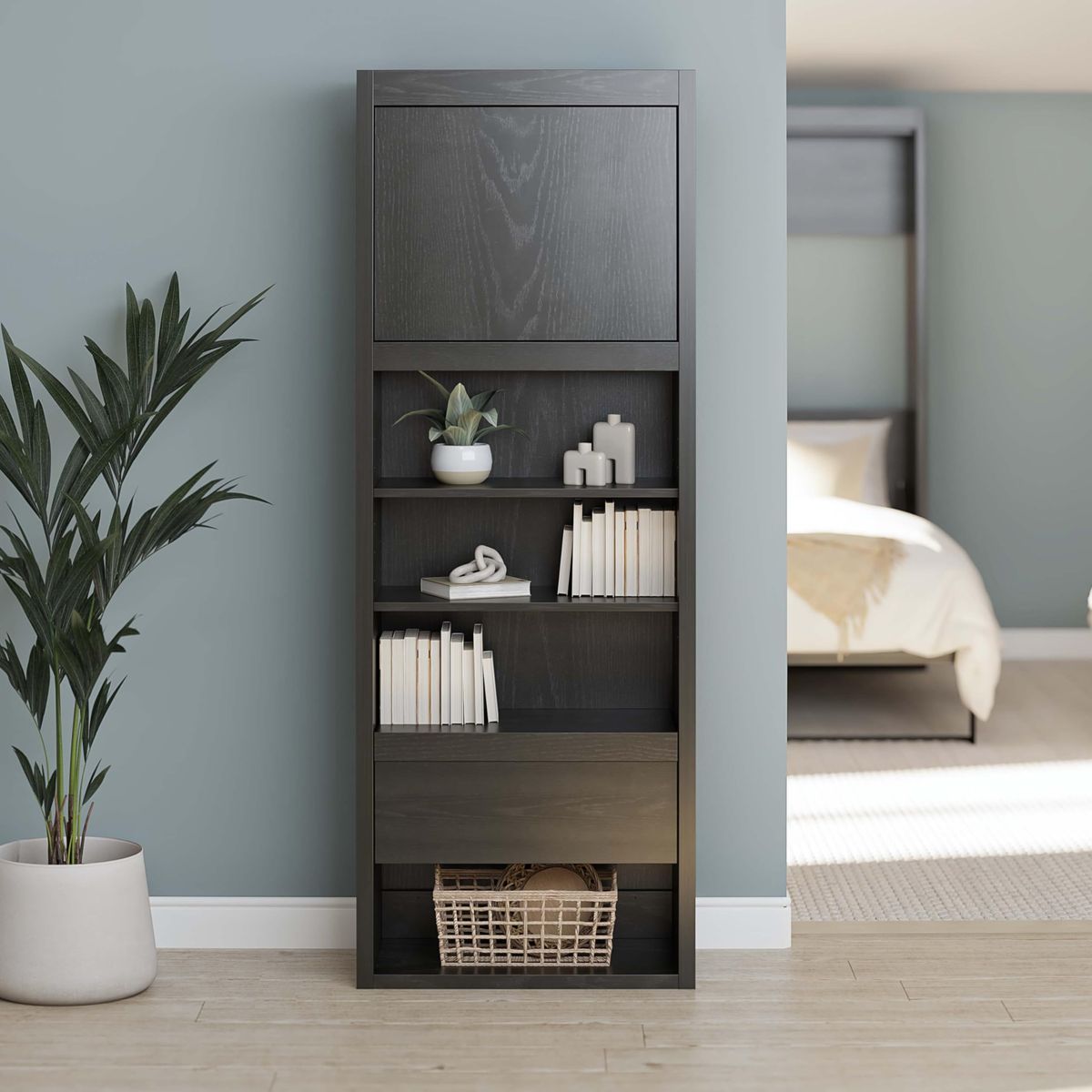 83" x 30" Signature Sleep Paramount Single Bookcase - Black Oak