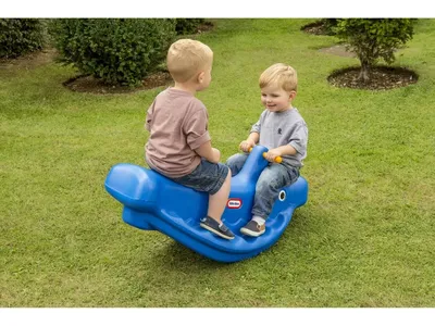 Little Tikes Whale Teeter Totter Rocker Kids Indoor Outdoor Play Blue New