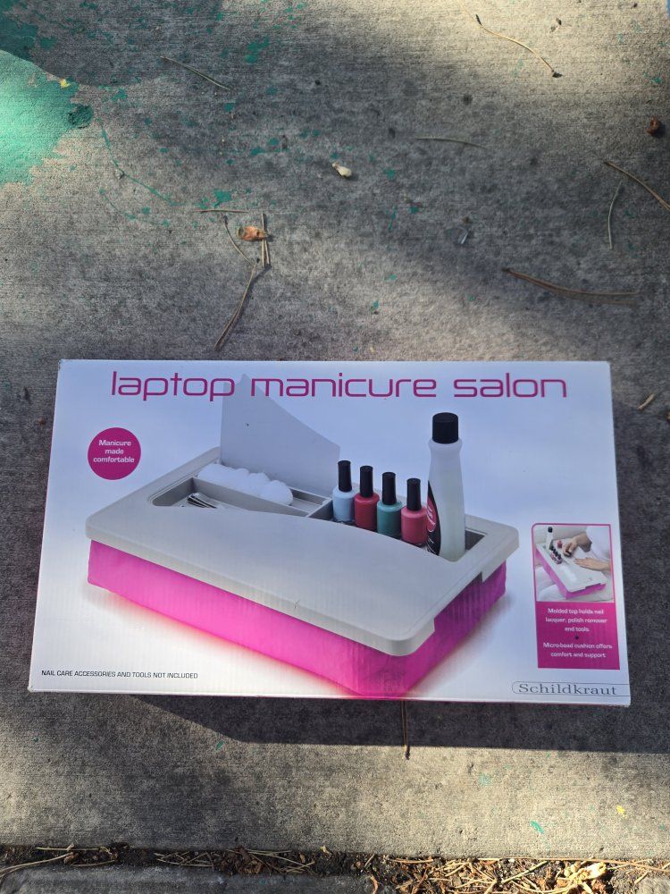 Schildkraut Laptop Manicure Salon - Portable Nail Care Station w/ Micro-Bead Cushion