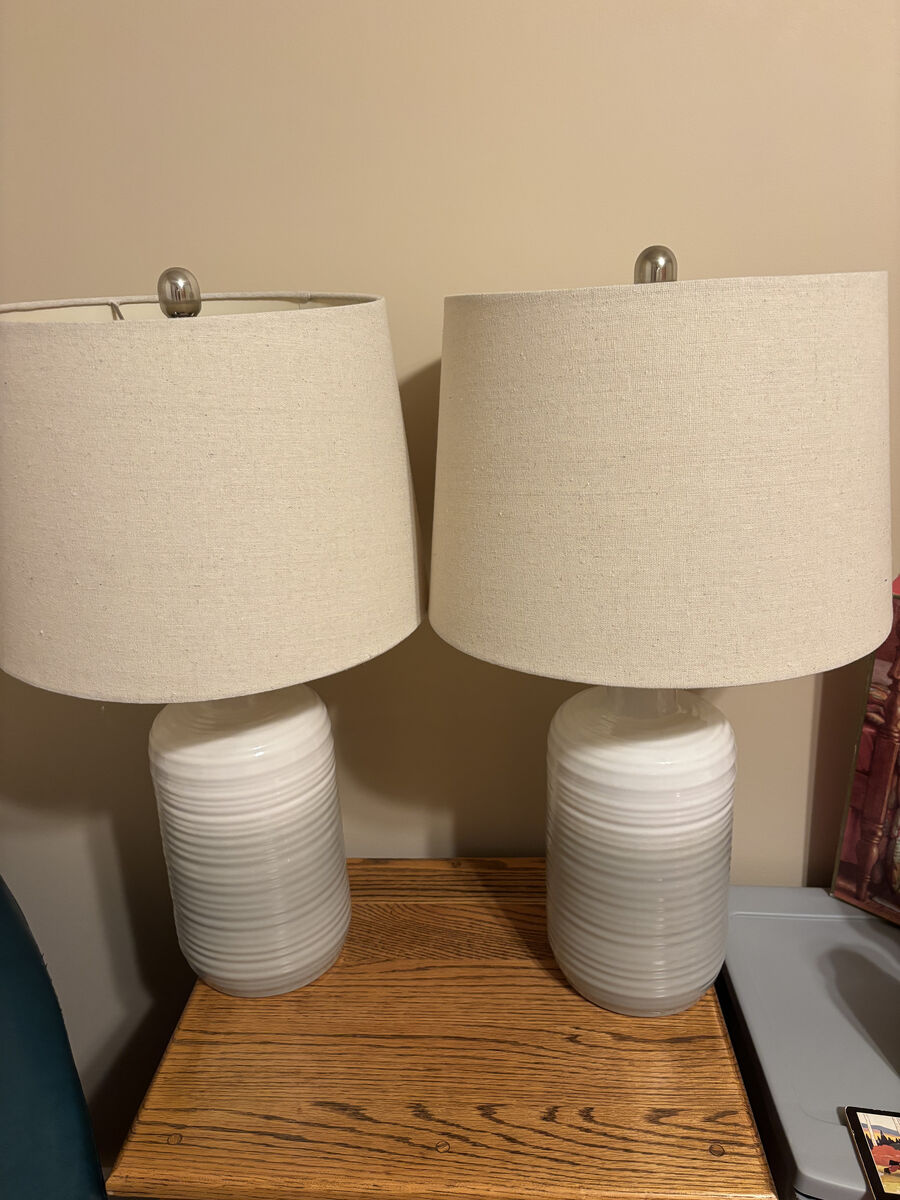 Grey to white fade ceramic lamps