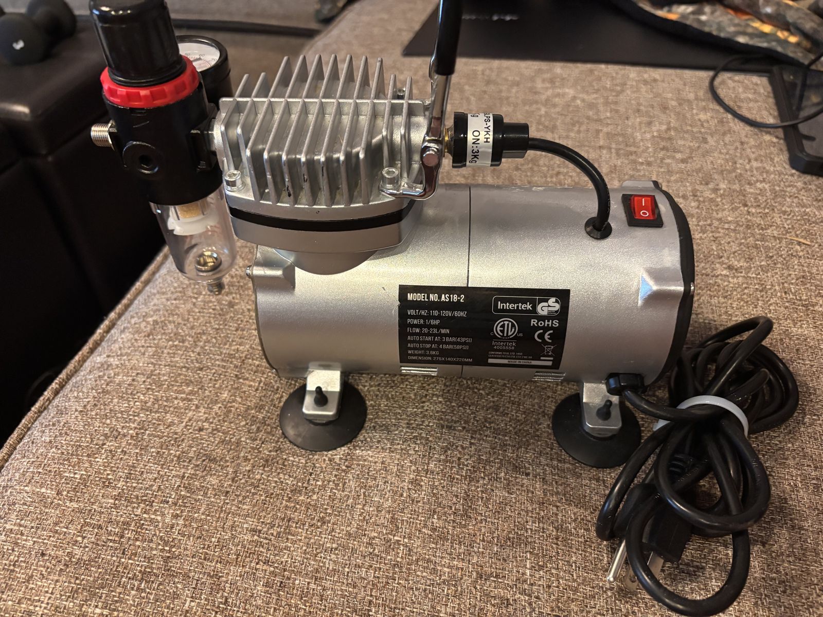 New Timbertech As18-2 Airbrush Compressor