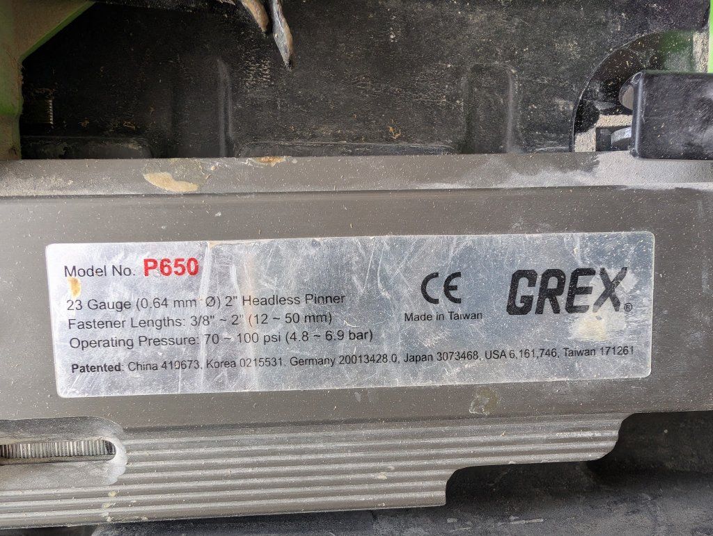 GREX P960 Pin Nail Gun with case