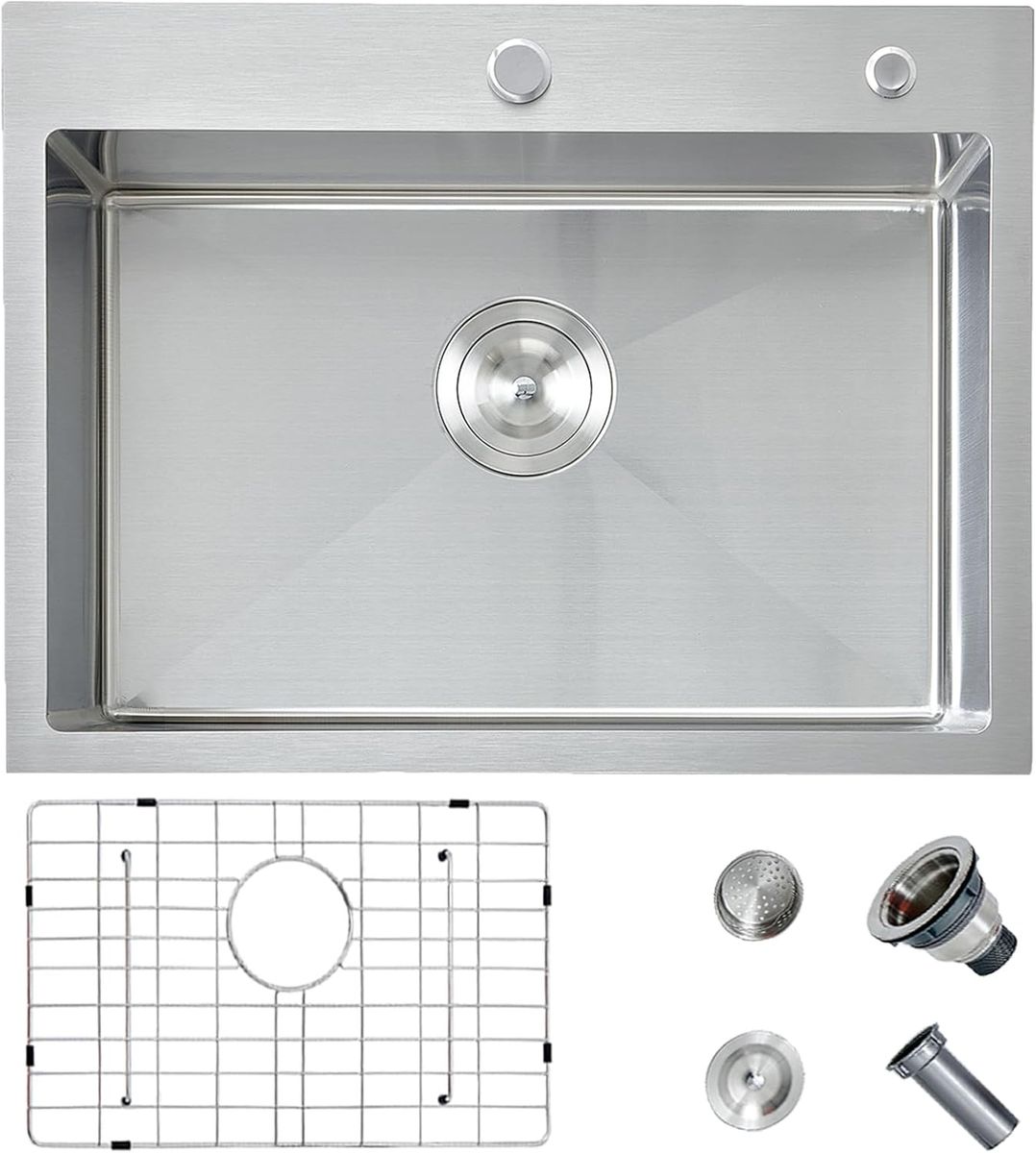 24" x 18" Stainless Steel Drop In Kitchen Sink