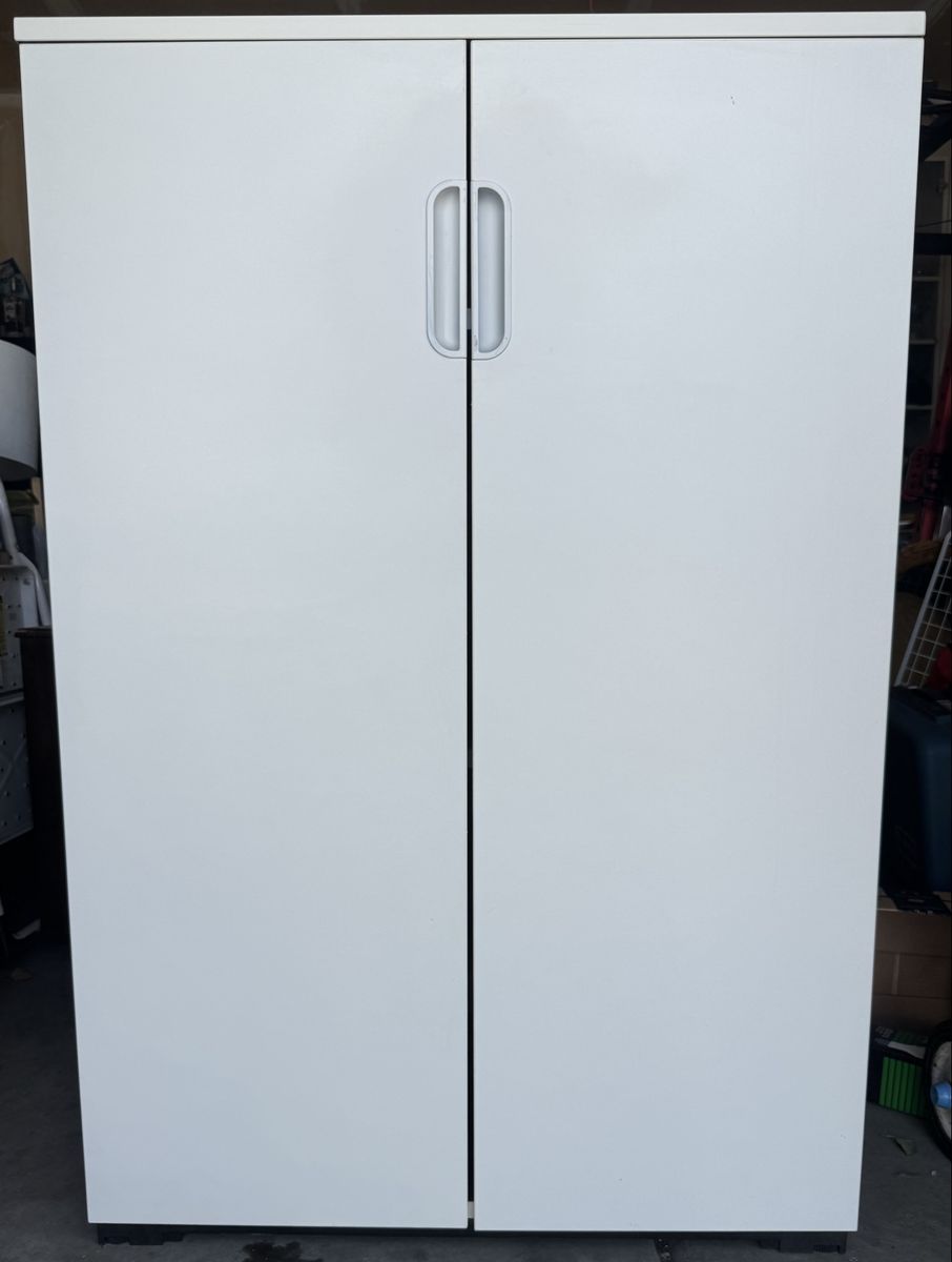 White 2-Door Storage Cabinet - Indoor/Outdoor Use with Adjustable Shelves