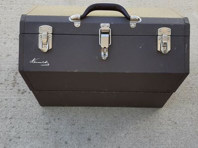 Vintage Kennedy Kits Style 1018 Cantilever Metal Tool Box - Brown