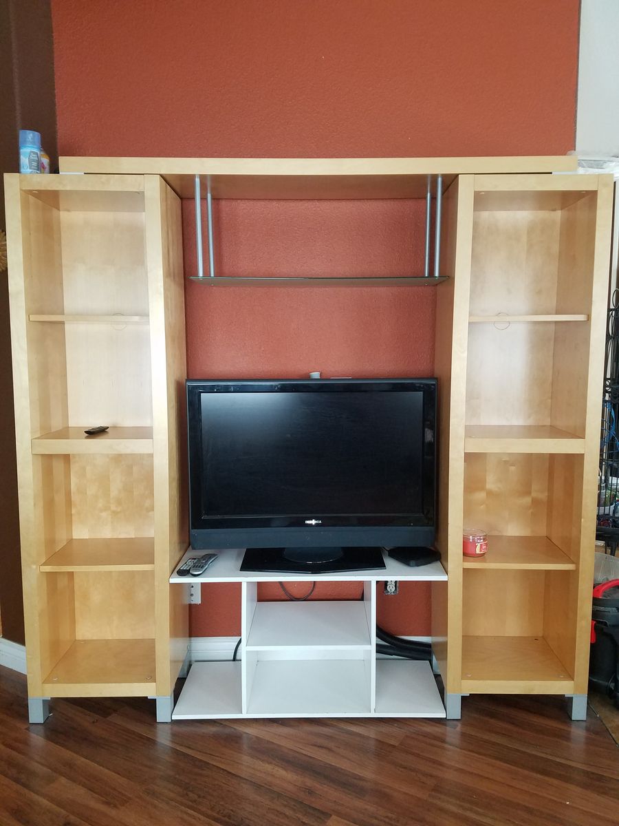 Entertainment Center & Bookshelf Set PRICED TO SELL- REDUCED