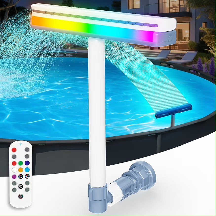Waterfall Pool Sprinkler Fountain with Lights