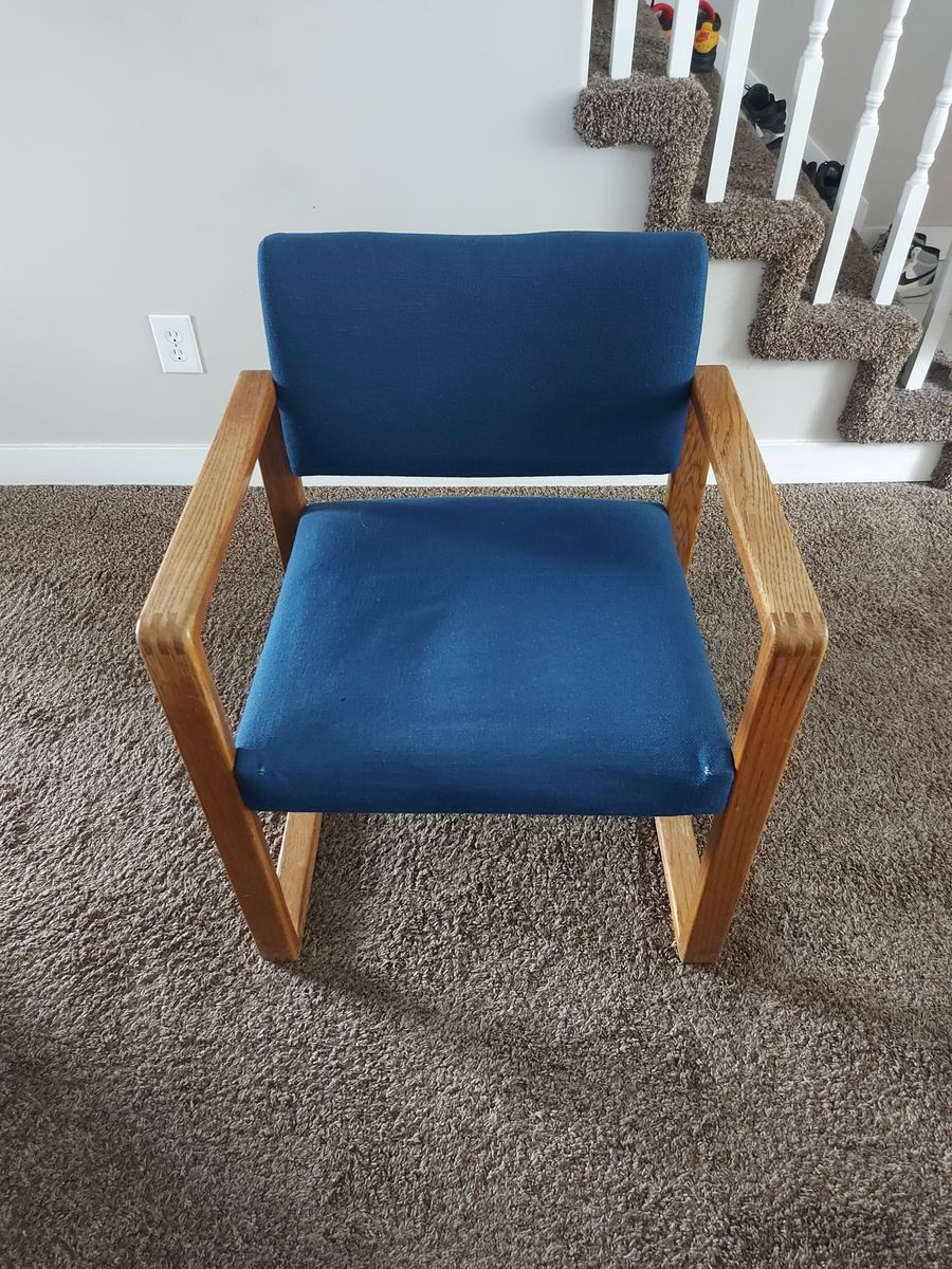 Blue Upholstered Chair - $15