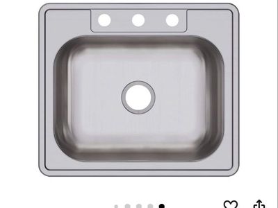 Single Bowl Drop-in Stainless Steel Kitchen Sink 25x22