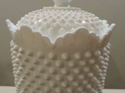 Fenton Milk Glass Cookie Jar