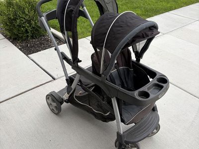 Graco Ready2Grow LX Double Stroller, Stand and Ride, Black/Grey - Used, Good Condition