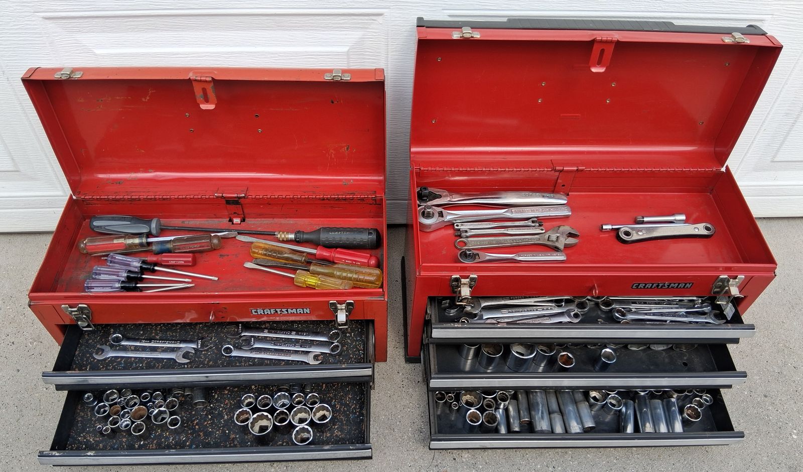 171 Craftsman USA Wrenches Sockets wrench socket ratchet 2 toolboxes tool box