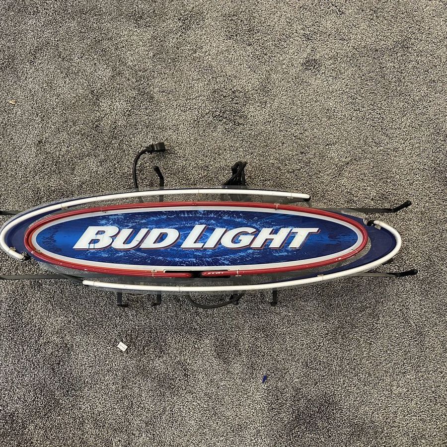 BUD LIGHT Iconic Neon Light Sign - WORKING, Glass Tube Neon, Mid 90's