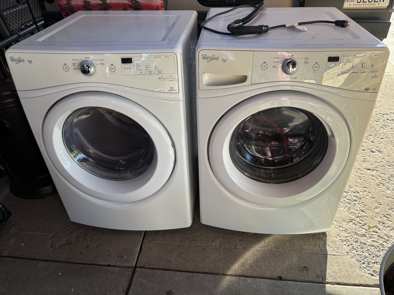 Whirlpool Duet Front-Load Washer & Electric Dryer Set - White, Used, Works Great