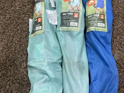 Lot of 3 Ozark Trail Kids Folding Camping Chairs in Carry Bags
