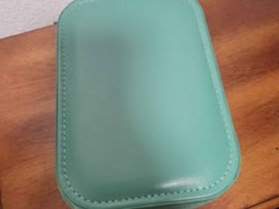 Portable Travel Makeup & Jewelry Organizer Case with LED Lighted Mirror - Mint Green