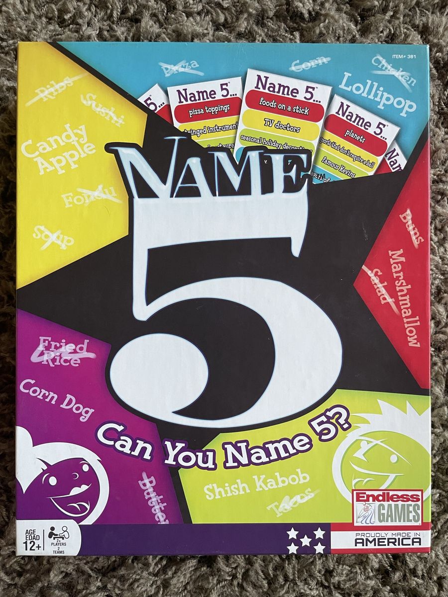 Name 5: Can You Name 5? Board Game by Endless Games - Fun for All Ages 12+