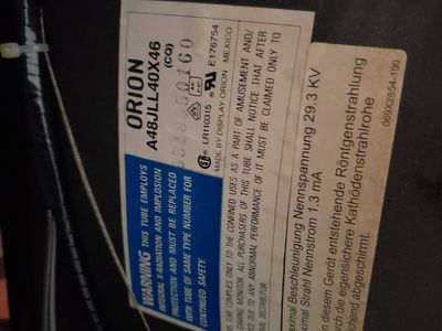 Orion 19" CRT Monitor and Well Gardner Chassis