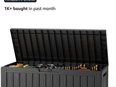 NBYSGO 85 Gallon Resin Deck Box Patio Storage Container Black