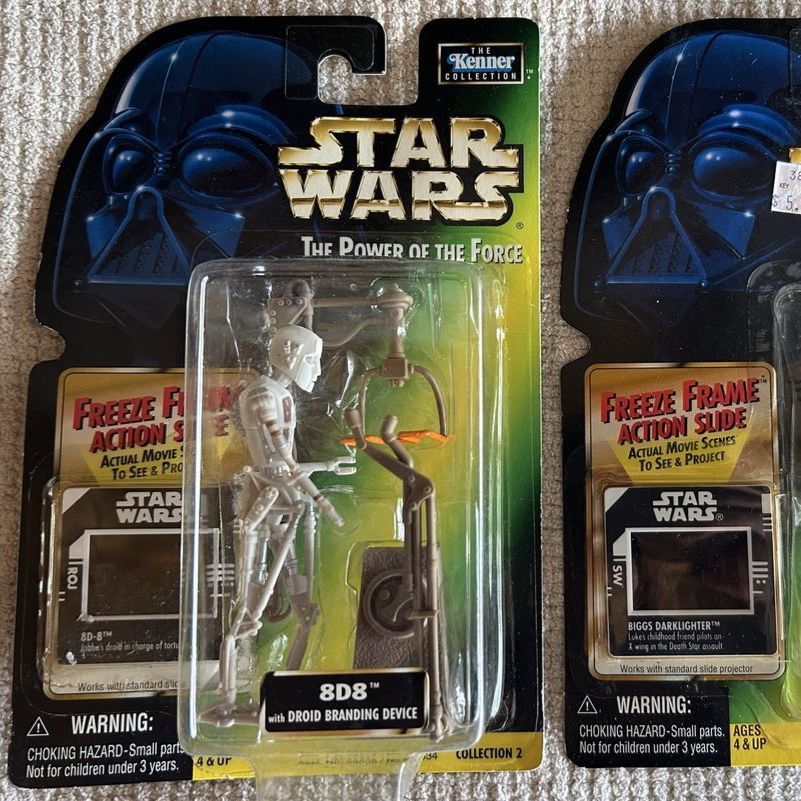 90’s Star Wars The Power of the Force Kenner “Freeze Frame” 8D8 Action Figure Green Card