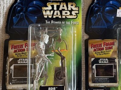 90’s Star Wars The Power of the Force Kenner “Freeze Frame” 8D8 Action Figure Green Card