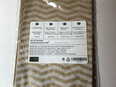 Stampin' Up! Chevron Tag A Bag Gift Bags 10 per package 5in x 8 1/4in - retired, NIP