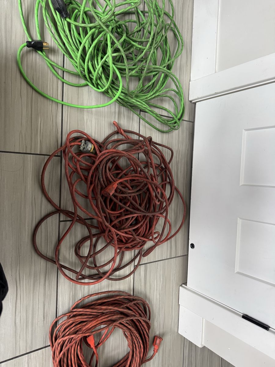 Set of 3, 100ft long extension cords