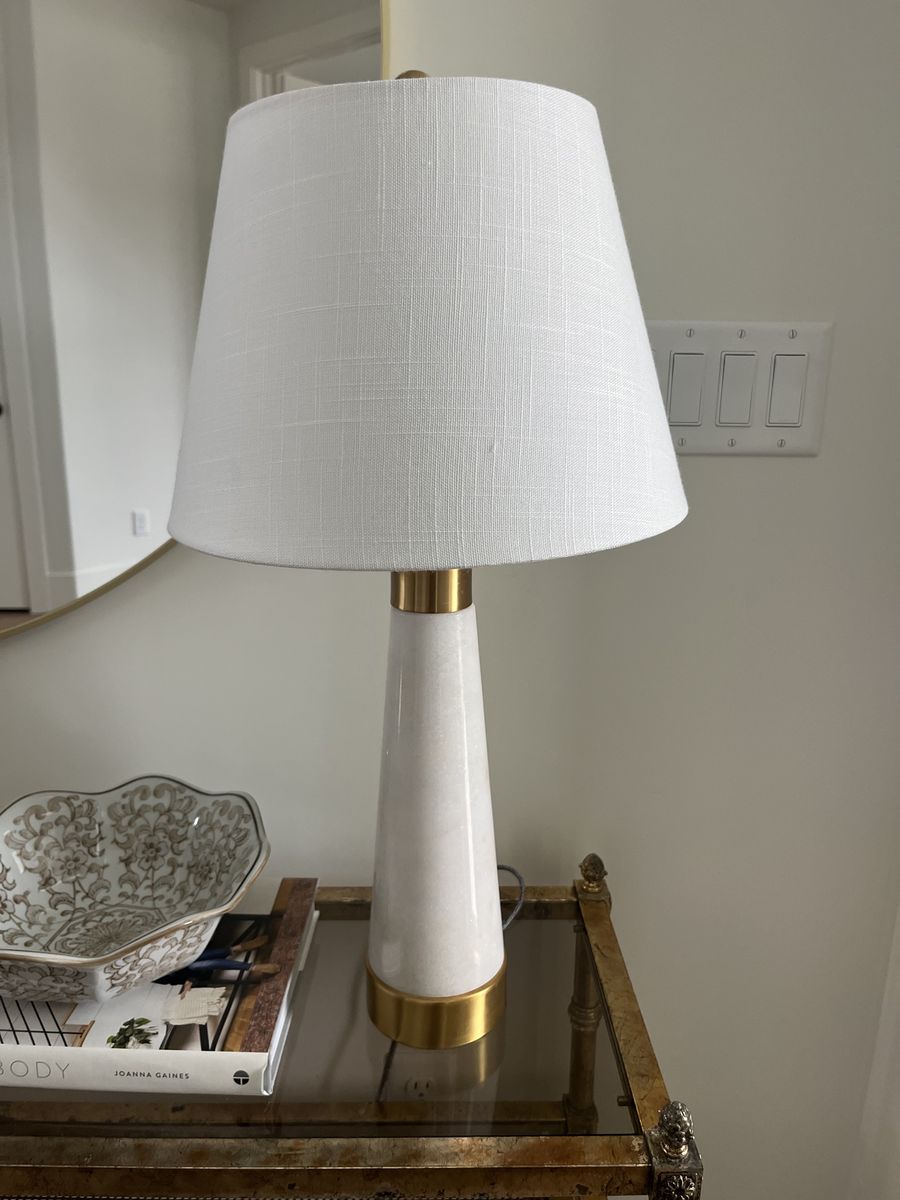 Beautful White & Gold Stone Lamp