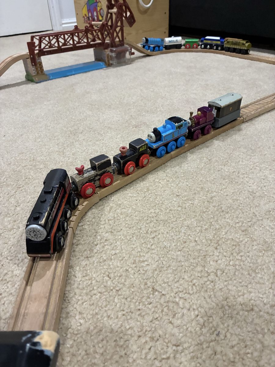 Thomas & Friends Wooden Railway Train Set Lot - Engines, Tracks, Bridges & Accessories