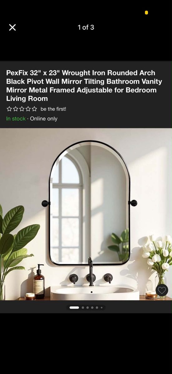 Bathroom vanity pivot mirror