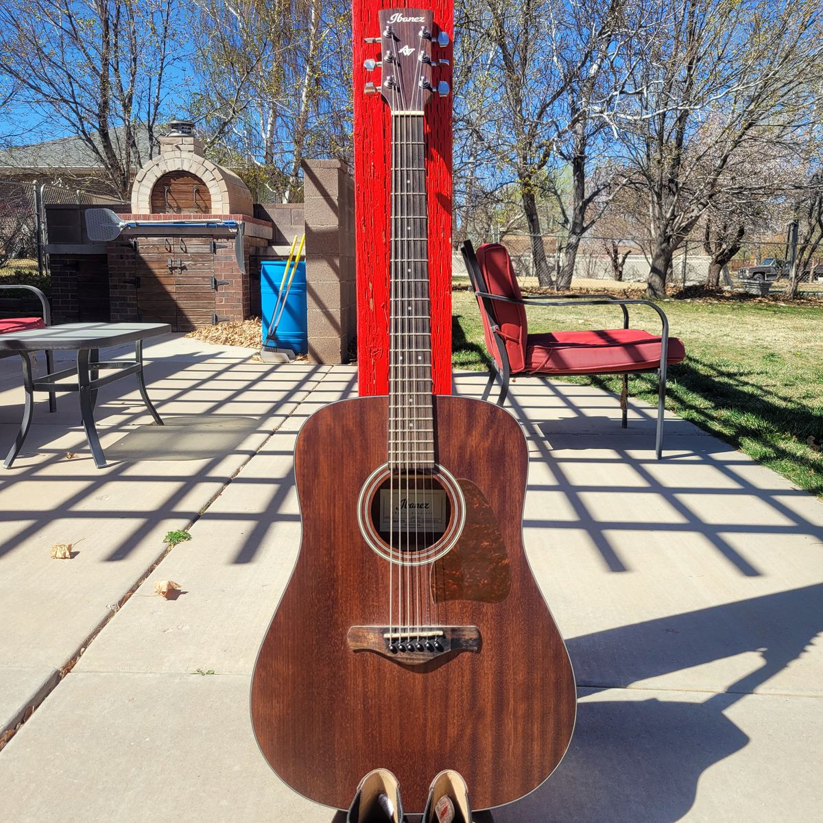 Ibanez AW54-OPN Acoustic Guitar – Open Pore Mahogany Top – Excellent Condition
