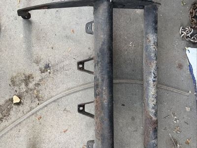 Used Black Steel Truck Bull Bar Grille Guard with Rust and Mounting Bracket pulled from 1996 Isuzu rodeo