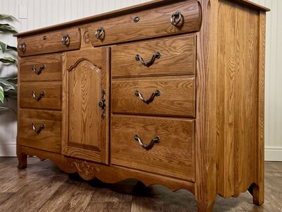 Vintage Cochrane French Country Oak Dresser