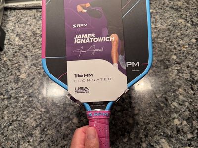 New RPM James Ignatowich Q2 16mm Elongated Pickleball Paddle
